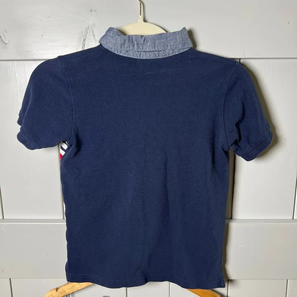 Gymboree Red White Blue Flag Shirt and‎ Chambray Short Set Size 6
